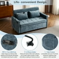thumbnail image 5 of Harper & Bright Designs Loveseat with Pull Out Bed, Convertible Tufted Sleeper Sofa Bed with Adjustable Backrest, Chenille Pull-Out Bed with USB Charging Ports for Apartments Small Spaces, Blue, 5 of 20