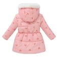 thumbnail image 5 of Povozer Girl's Winter Coat Warm Fleece Puffer Jacket Waterproof Parka with Hood(Hot Pink,4T-5T), 5 of 6