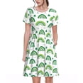 thumbnail image 1 of Kdxio Robe T-Shirt Décontractée pour Femmes Imprimé Arc-en-Ciel Saint-Patrick Manches Courtes d'Été avec Poches, 1 of 6