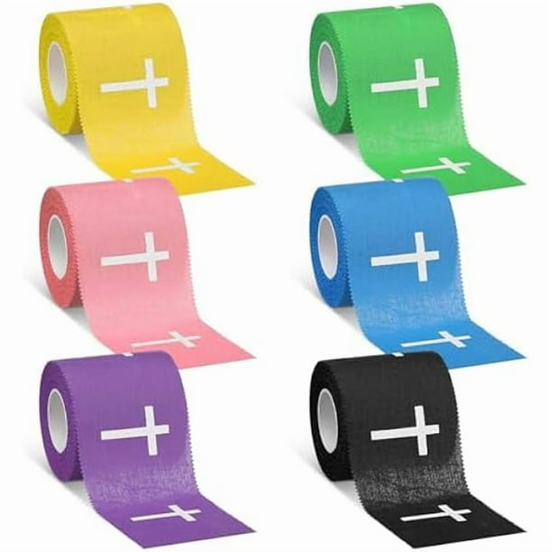wonima44 Geiserailie 6 Pcs Cross Tape Christian Sports Athletic Tape Religion Wrist Wrap for Football Soccer Baseball Boxing Hockey Bible Verse Christmas Party Gift for Christian Church Group