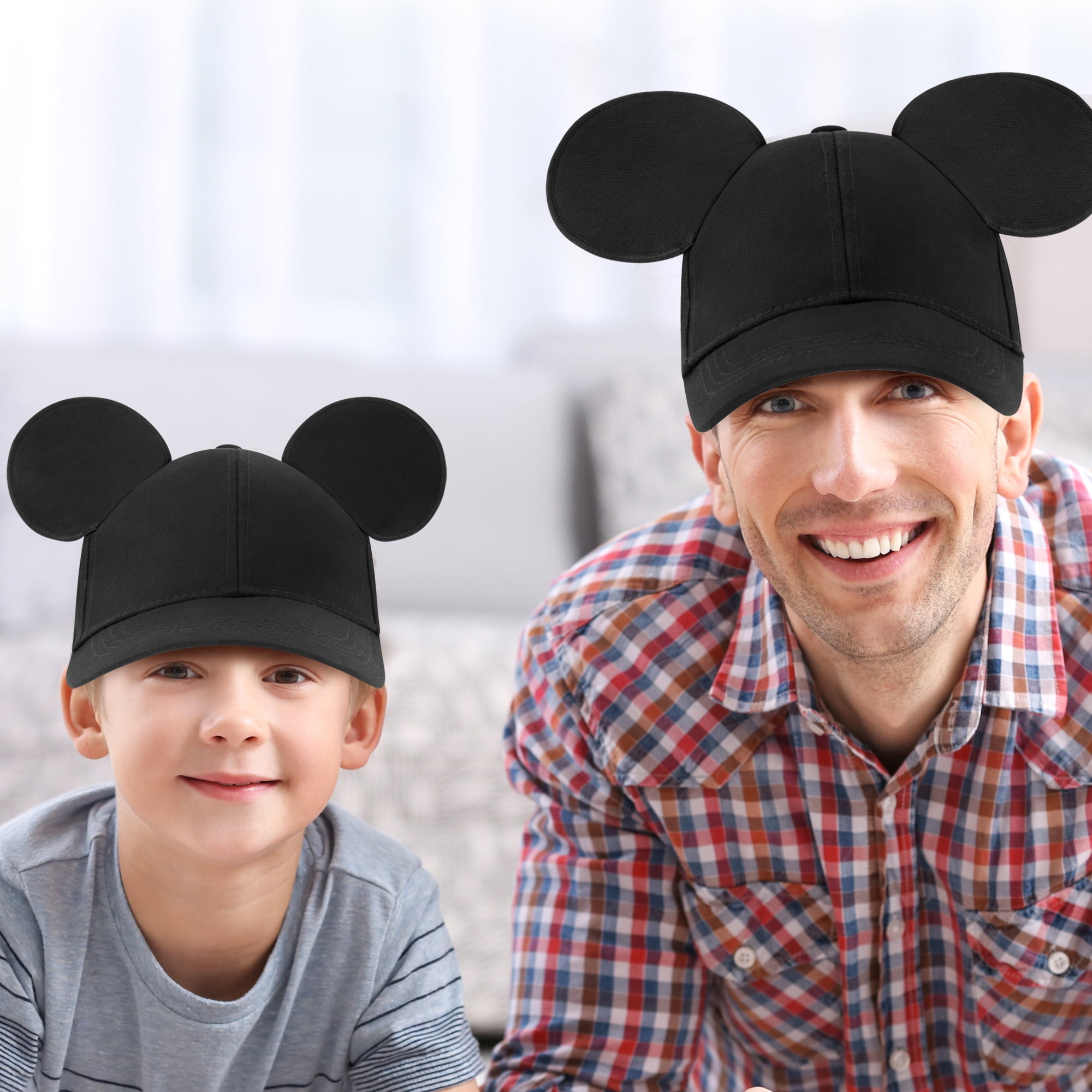 Disney Mickey Mouse Ears Hat, Set of 2 for Daddy and Me, Matching Adult and Toddler Baseball Cap, Boys Size 2-4 Or 4-7 Disney Mickey Mouse Ears Hat, Set of 2 for Daddy and Me, Matching Adult and Toddler Baseball Cap, Boys Size 2-4 Or 4-7