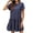 Navy, variant on Odeerbi Cotton Linen Dresses For Women Temperament A-line Skirt Round Neck Short Sleeve 2025 Casual Dress Pink