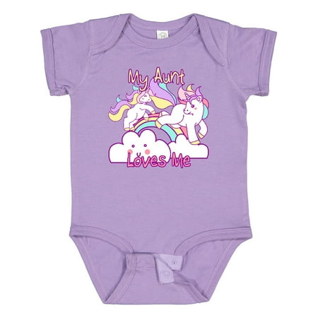 

Inktastic My Aunt Loves Me Unicorn Gift Baby Girl Bodysuit