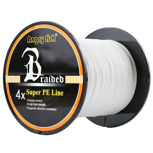 Strong 1000m/1093yds 4braid Solid Color Braided Fish Line - White