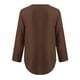 thumbnail image 4 of Puntoco Mujer Señoras Cremallera Botón Manga Larga Suelta Gasa Camisa Ropa Puntoco Puntoco-6573, 4 of 8
