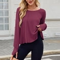 thumbnail image 5 of Levmjia Womens Casual Tops Long Sleeve Round Neck Cotton Solid Color Basic Shirt Loose Fit Comfortable Breathable Work Office Holiday Travel Home Relax Fall Spring All Season, 5 of 9