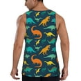 thumbnail image 3 of Fotbe Colorful Dinosaur Pattern Men's Quick Dry Workout Tank Top Gym Muscle Tee Fitness Bodybuilding Sleeveless T Shirt Breathable Workout Shirt-3X-Large, 3 of 9
