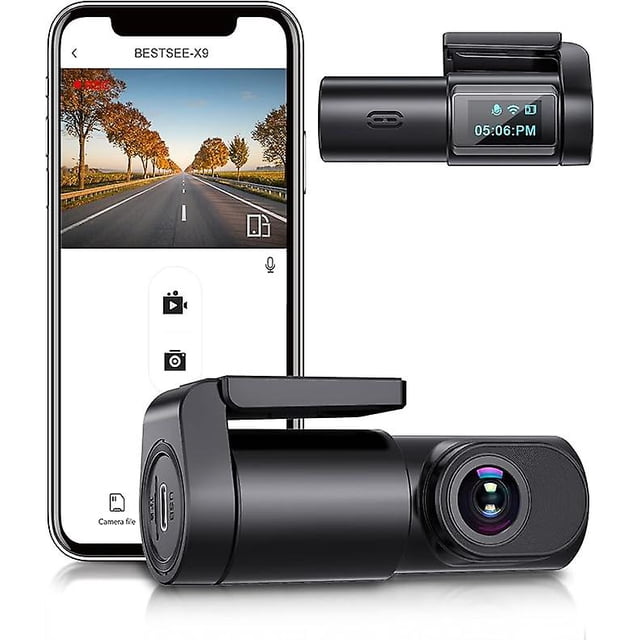 1080p Mini Wifi Dashcam For Cars, Car Camera Dash With 0.96" Mini Screen Parking Monitor, Super Night Vision, 170 Wide Angle, App Control