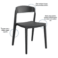 thumbnail image 5 of COSCO Outdoor/Indoor Stacking Resin Chair with Ribbon Back, 2-Pack, Black, 5 of 13