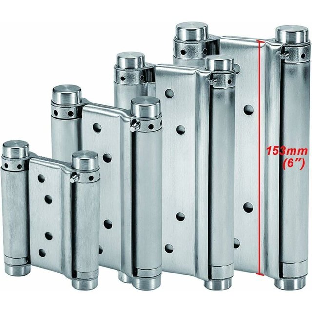 Bisagras de resorte (153 mm) de acero inoxidable de doble acción para puertas batientes Bisagra de cierre automático para salón, cafetería, bar, pub, mostrador, puerta de armario de hasta 30 kg