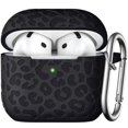 thumbnail image 1 of Funda dGeGe Leopard grabada para AirPods 4, color negro, 1 of 7