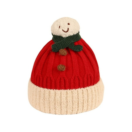 

Kid Winter Hat Knitting Warm Protection Plush Ball Velvet Cartoon Snowman Soft Boy Girl Birthday Gift Baby Christmas Hats