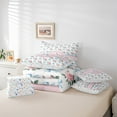 thumbnail image 6 of jejeloiu Letter A Monogrammed 7-Piece Twin Bedding Sets,Cartoon Bow Tie Bedding Comforter Set,Pink Cute Flowers Sheet Sets For Girls,Microfiber Room Decorative Reversible, 6 of 8