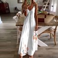 thumbnail image 2 of SMihono Women's Summer Spaghetti Strap Dress Floral Print Loose Fit Long Maxi Dresses Beach Sundress with Pockets White 12, 2 of 5