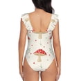thumbnail image 6 of Yiaed Flat Mushrooms Print Women's Ruffled One Piece Swimsuit V Neck Swimwear Slimming Monokini for Woman-XX-Large, 6 of 8