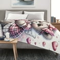 thumbnail image 3 of Cute Fun Print Flannel Blanket Soft Warm Cozy Doll Bear Blanket Skin-friendly Flannel Blanket For Sofa Bed Car Camping Office Home Decor Gift Blanket For All Seasons Knit Fabric, 3 of 7
