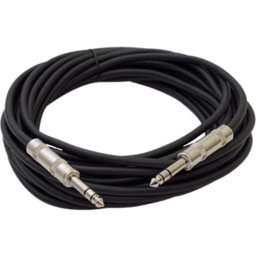 Seismic Audio SATRX-25, 6 Pack of Black 25 Foot TRS Patch Cables