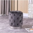 thumbnail image 2 of Jacobson Tufted Velvet White Accent Ottoman, 2 of 4