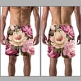 thumbnail image 3 of luoweisi Men's Beach Shorts Quick Dry Swim Trunks with Mesh Lining Peony L, 3 of 5