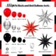 thumbnail image 2 of Kit de arco de globos Anjerlfu rojo y negro con 3 globos en forma de estrella, 2 of 7
