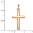 thumbnail image 2 of 14K Rose Gold Charm Pendant Brushed And Polished Hollow Cross, 2 of 2