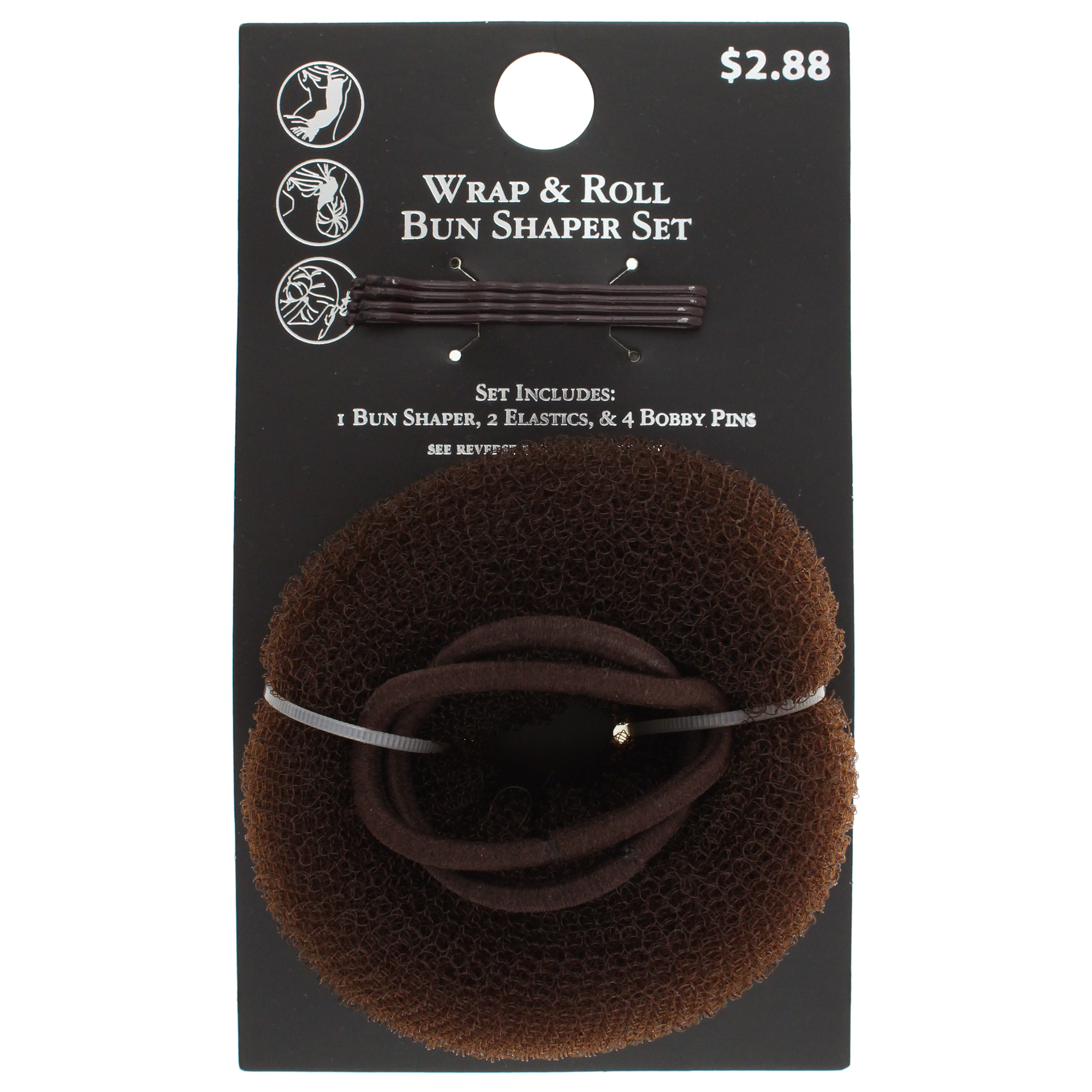 Generic Medium Bun Shaper Set, Brown