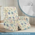 thumbnail image 3 of Xoenoiee Butterfly Dragonfly Flower Pattern Recliner Chair Cover Jacquard Chair Covers 4 Piece, Small Recliner Sofa Slipcover for Home Theater Seating, Recliner Protector with Pocket for Recliners, 3 of 7