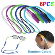 6pcs Silicone Glasses Straps, TSV Anti-slip Eyewear Retainers, Colorful Sunglass String Holders, Eyeglass Rope