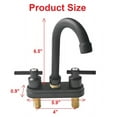 thumbnail image 3 of Bathroom Faucet 4inch 2 Handles Centerset Suit for 2 or 3 Mounting Holes, Lavatory Hot and Cold Mixer Tap, Mattle Black, 3 of 11