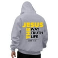 thumbnail image 2 of Christian Hoodies for Men 2025 The Jesus Way Truth Life Hoodie Hooded Sweatshirt with Pocket Pullover Mens Hoodies, 2 of 6