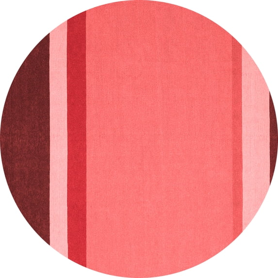 Ahgly Company Indoor Round Abstract Red Contemporary Area Rugs, 5' Round