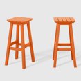 thumbnail image 5 of WestinTrends Malibu 29" HDPE Outdoor Patio Square Bar Stools (Set of 2), Orange, 5 of 8