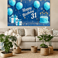 thumbnail image 7 of Blue Themed 31st Birthday Banner with Balloons Cake and Gift Background Party Decoration Photography Prop Backdrop for Birthday Party Celebrations Decorations Happy Birthday Event Supplies, 7 of 7