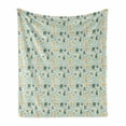 thumbnail image 1 of Hedgehog Soft Flannel Fleece Blanket, Abstract Design of Forest Habitants and Mushrooms Fish Scale Patterned Background, Cozy Plush for Indoor and Outdoor Use, 60" x 80", Multicolor, by Ambesonne, 1 of 6