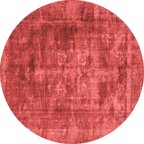 Ahgly Company Indoor Round Oriental Red Industrial Area Rugs, 4' Round