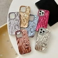 thumbnail image 6 of Plating 3D Fold Wave Pattern Soft Phone Case Compatible with iPhone Case (Red,iPhone 13), 6 of 7