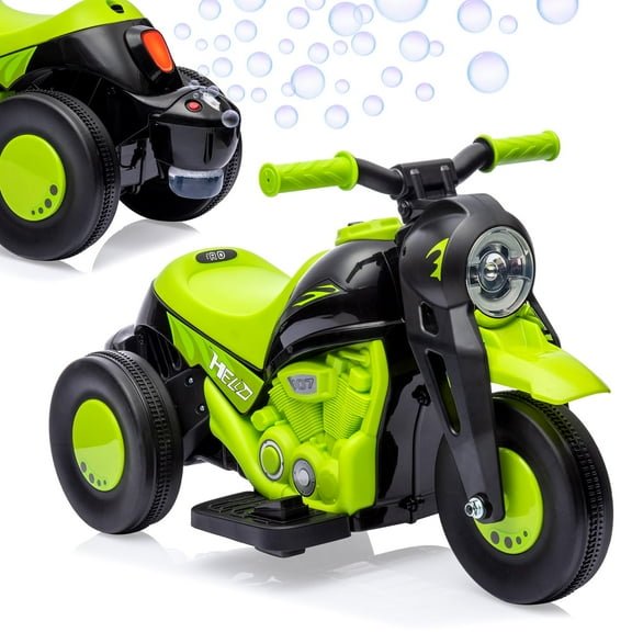 Luku Patikuin 6V Kids Bubble Motorcycle, 3-Wheel Ride-On Motorbike with LED Headlights, Music, Forward/Reverse, Bubble Maker, Pedal, 1 Hour Play, for Boys & Girls Ages 3-8, 67 lbs Capacity