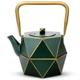 thumbnail image 1 of Toptier Tetera de hierro fundido, tetera japonesa segura para estufas, tetera de hierro fundido, dise&ntilde;o de diamante con infusor extra&iacute;ble para t&eacute; suelto, 3 toptier NA, 1 of 7