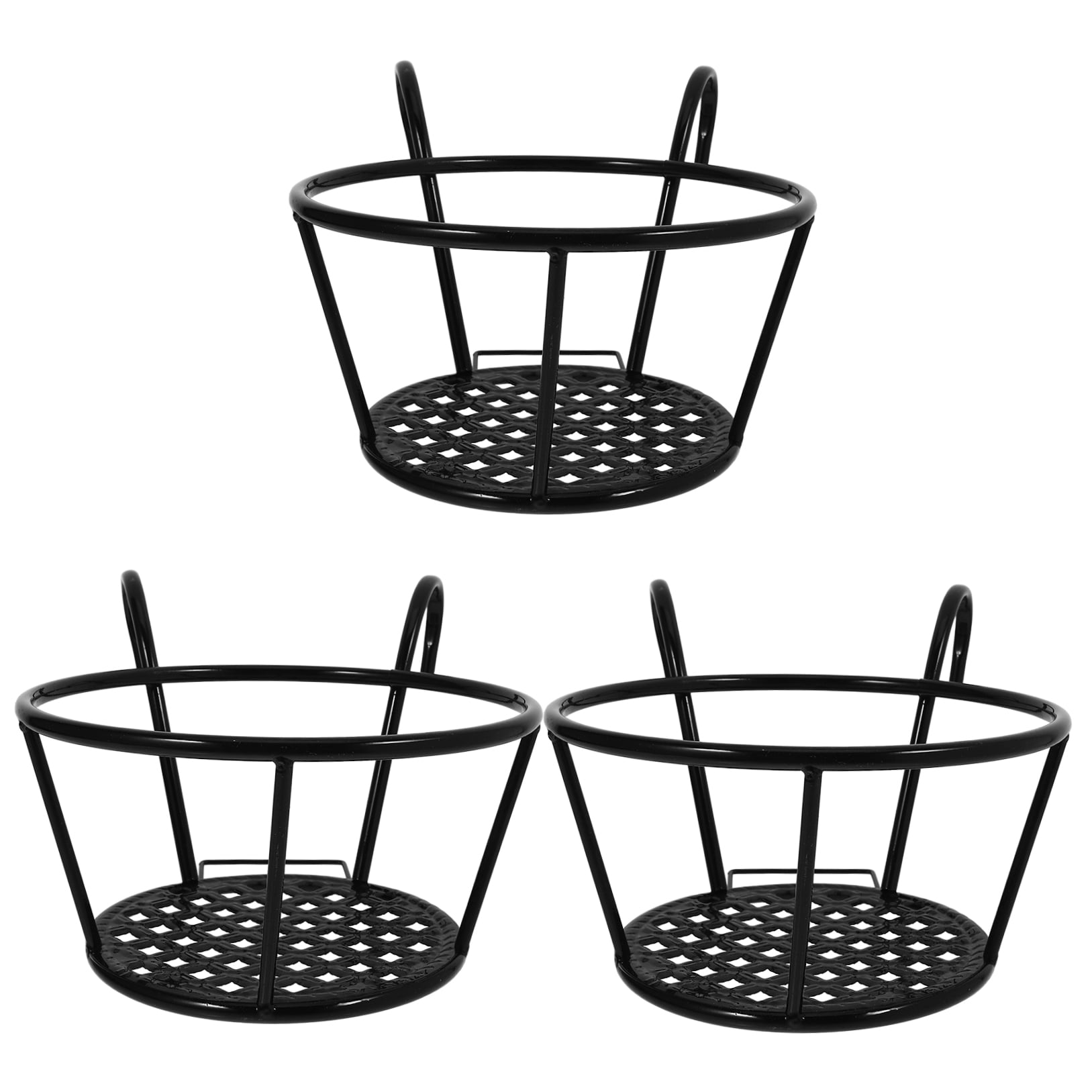Worgeous  3 Pcs Hanging Railing Planter Decorative Black Shelves Shelf