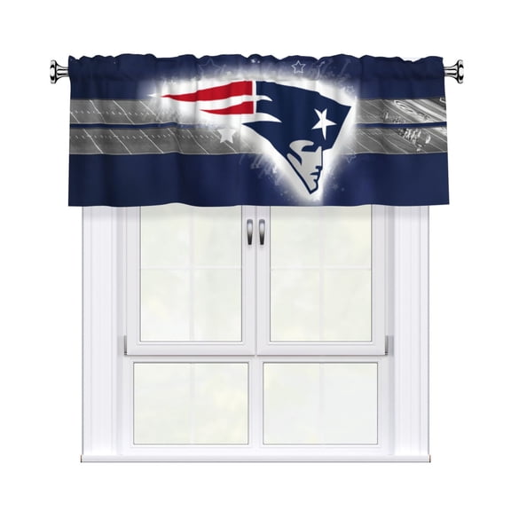 New England Football Team Blackout Valance Curtains 54x18in, Football Fan Home Decor Curtains for Kitchen, Bedroom, Living Room, Rod Design, Easy Installationid #YoP3E