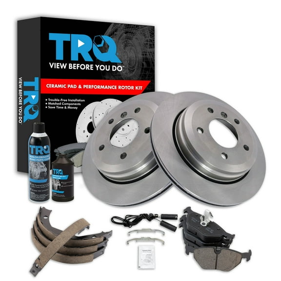 TRQ Rear Brake Pad & Rotor Kit BKA38394 Fits Select 2001-2005 BMW 325xi