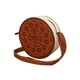 thumbnail image 4 of Bolsa en forma de GALLETA, Diseño de Comida, Pan de Dulce, Bandolera para Mujer Cross-Body, Correa Ajustable, Color Marrón con Blanco, Moda Kawaii, Novedoso y Encantador (Bolsa para Mujer)., 4 of 5