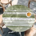 thumbnail image 2 of Sage Green Stripes Round Tablecloth, Fitted Table Cover with Elastic for 55"-60" Round Tables, Watercolor Gradient Abstract Striped Table Cloth Outdoor Indoor Dinning Party Waterproof Tablecloths, 2 of 7