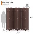 thumbnail image 3 of Jostyle 6 Panel All-Weather Room Divider Privacy Screen, Durable Folding Partition with Sturdy Pine Frame & Premium UV-Resistant Polypropylene Mocha Brown, Waterproof Windproof Indoor Outdoor Use, 3 of 8