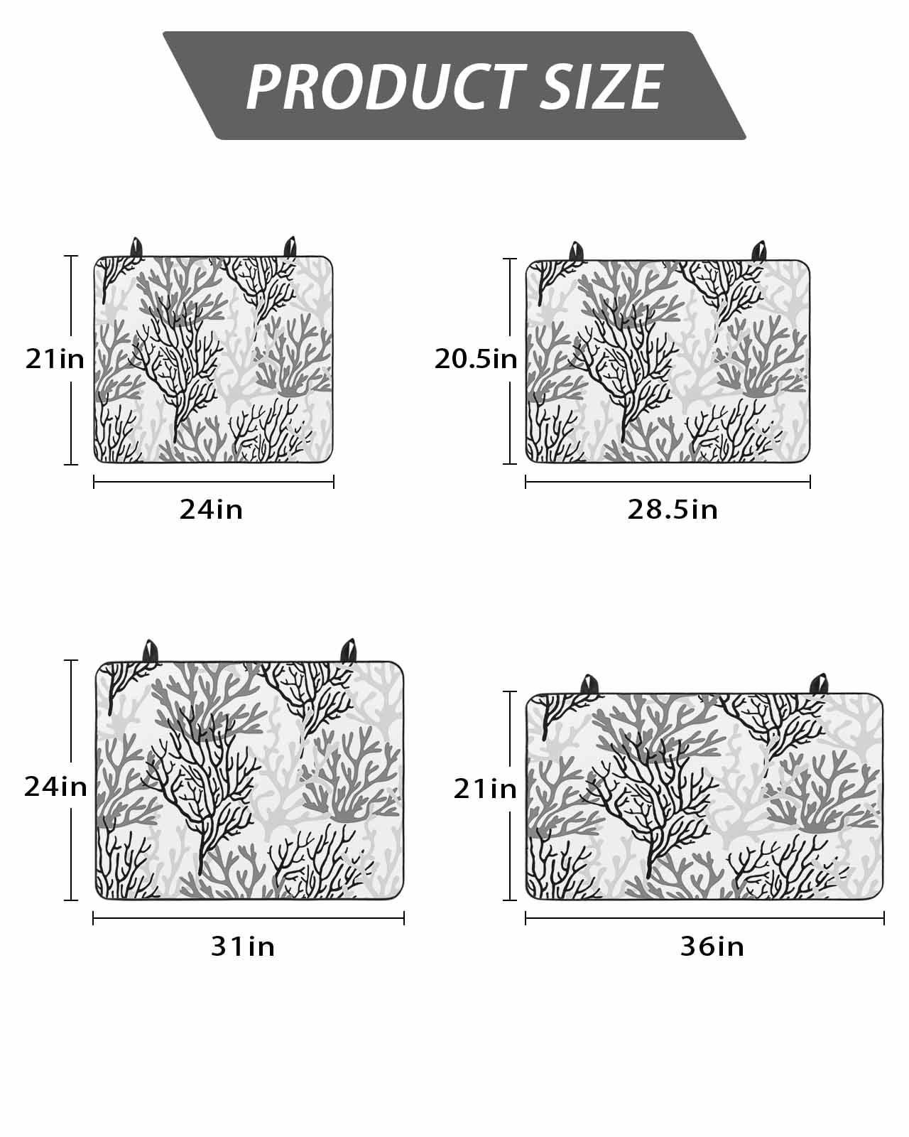 Stove Top Covers for Electric Stove, Black Gray Coral Coastal Glass Stovetop Cover Protector, Summer Beach Seaside Nautical Induction Cooktop Protector Oven Mat for Kitchen Countertop 36"x21"