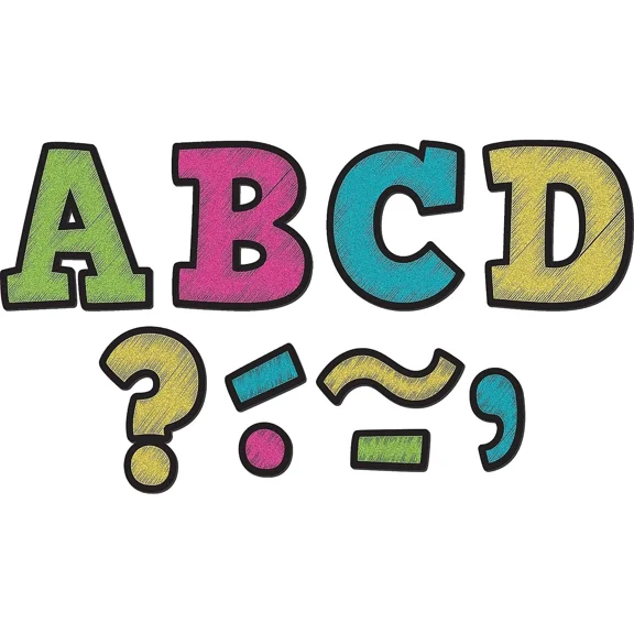 Teacher Created Resources Chalkboard Brights Bold Block 3" Magnetic Letters 67