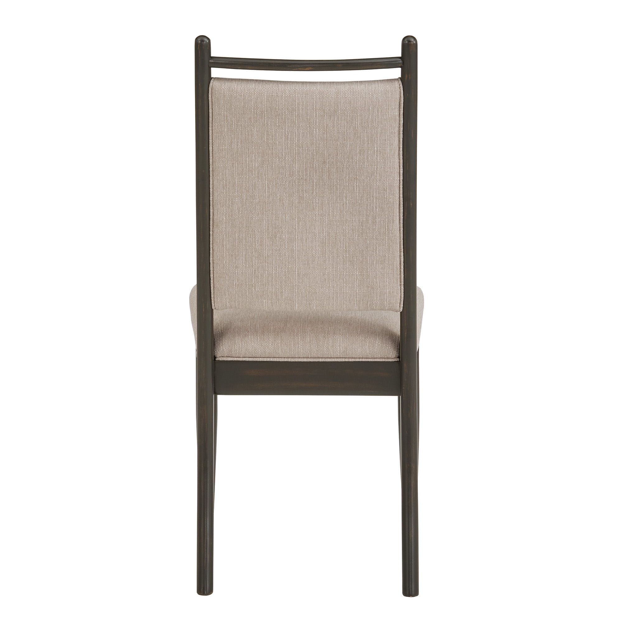 Weston Home Alta Wood Finish Beige Fabric Dining Chair, Set of 2, Black Oak