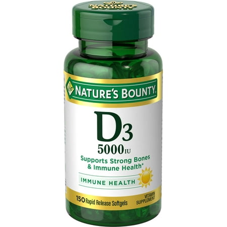 Nature's Bounty Vitamin D3 5000 IU, 150 Softgels