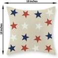 thumbnail image 6 of 4th of July Pillow Covers 18x18 Inch Set of 2, White Blue Red Stars Decor Patriotic Throw Pillows Independence Memorial Day Pillowcase Outdoor Decorations Linen Farmhouse Cushion Case for Home, 6 of 6