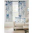 thumbnail image 2 of Blue Coastal Blackout Curtains 54 Inches Long for Bedroom,Summer Eucalyptus Leaves Beach Ocean Starfish Nautical Thermal Insulated Room Darkening Black Out Curtain Panels Grommet Drapes for Windows, 2 of 8